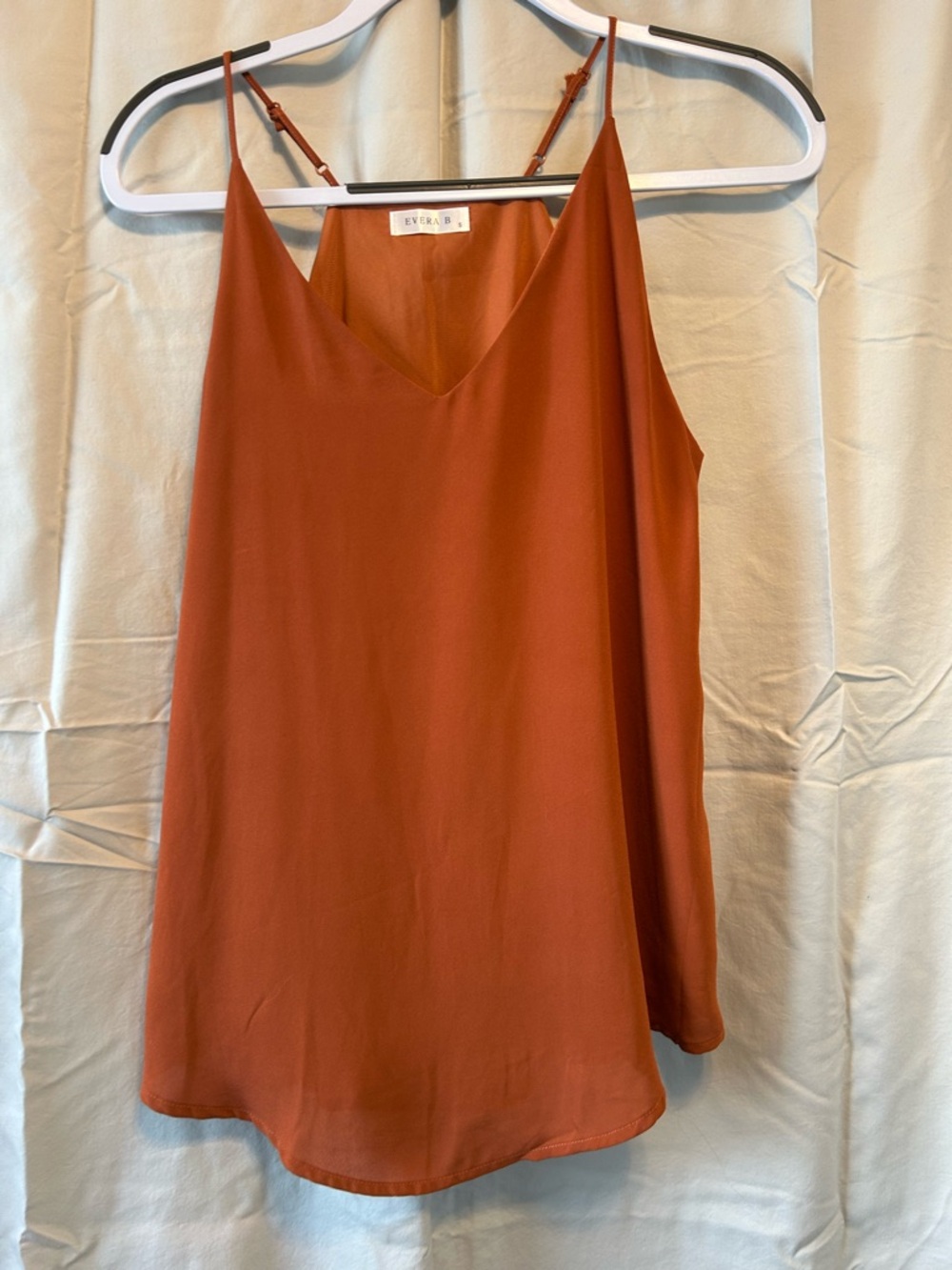 Evera b Burnt Orange V-Neck Satin Cami